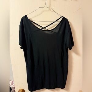 XL Black Shirt with open back